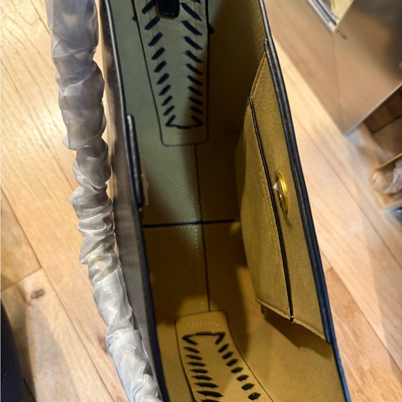 Stella McCartney Frayme Black, Gold and Silver Vegan Leather Shoulder Bag - Picture 8 of 14